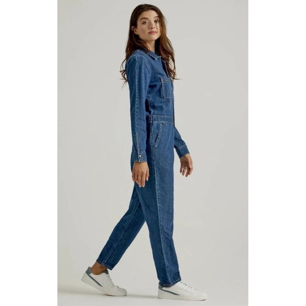 Lee Union Alls Jumpsuit Women's Size XS Coveralls Blue Denim One Piece NWT - Picture 2 of 10